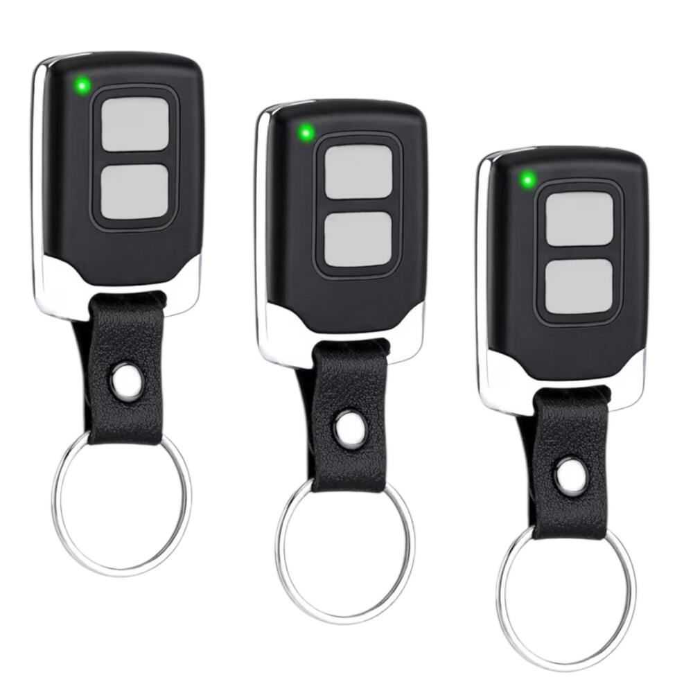 NEW PACK of THREE 2-Button Car Garage Door Remote Control Opener Keychains